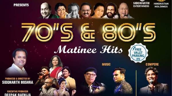 70s and 80s Matinee Hits 29th September 2024 at Shanmukhanand auditorium at 6.30pm